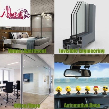 Abbasali Strong Double Sided Sticky Clear Traceless Acrylic Transparent Adhesive Tape 18Mm X 50 M