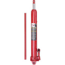 Abbasali Hydraulic Long Ram Jack With Single Piston Pump And Clevis Base 3 Ton 6000 Lb Capacity Red Black Blue