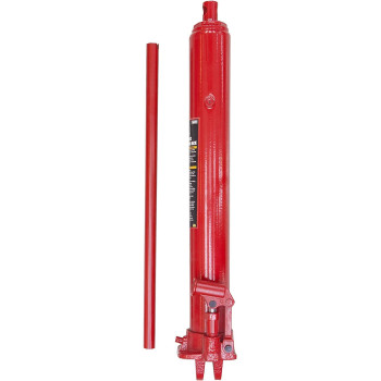 Abbasali Hydraulic Long Ram Jack With Single Piston Pump And Clevis Base 3 Ton 6000 Lb Capacity Red Black Blue