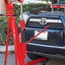 Abbasali Hydraulic Long Ram Jack With Single Piston Pump And Clevis Base 3 Ton 6000 Lb Capacity Red Black Blue