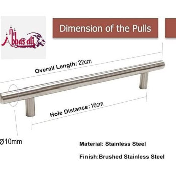 Abbasali Stainless Steel Kitchen Cabinet Drawer T Bar Cabinet22 X Hole Size 16 Cm Pack Of 5