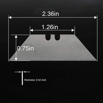 Abbasali Utility Knife Replacement Blades Heavy Duty High Carbon Steel 100Pcs Pkt