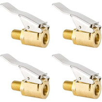 Abbasali 4Pcs Air Chuck Heavy Duty Closed Flow Lock On Tire Chuck With Clip For Inflator Gauge Compressor Accessories Yellow