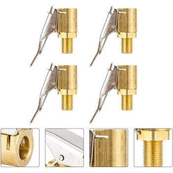 Abbasali 4Pcs Air Chuck Heavy Duty Closed Flow Lock On Tire Chuck With Clip For Inflator Gauge Compressor Accessories Yellow