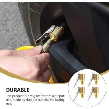 Abbasali 4Pcs Air Chuck Heavy Duty Closed Flow Lock On Tire Chuck With Clip For Inflator Gauge Compressor Accessories Yellow