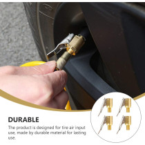 Abbasali 4Pcs Air Chuck Heavy Duty Closed Flow Lock On Tire Chuck With Clip For Inflator Gauge Compressor Accessories Yellow