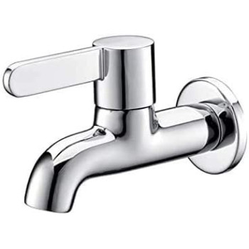 Abbasali Wall Mounted Bib Tap A Brass Product Chrome With 2Pcs Tafflon Tape 1 Year Replacement Guarantee