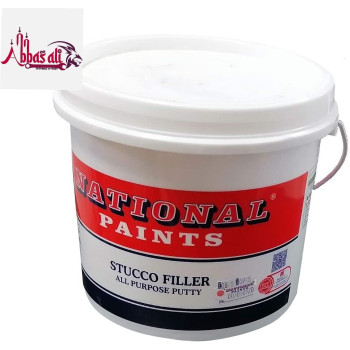 Abbasali National Paint Stucco Filler All Purpose Putty Galon3.6 Ltr With 4Pcs Plastic Scrapper Set For Putty