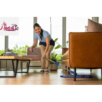 Abbasali Washable Dust Mop Pad Replacement Head & Refill Reusable Looped End Blue