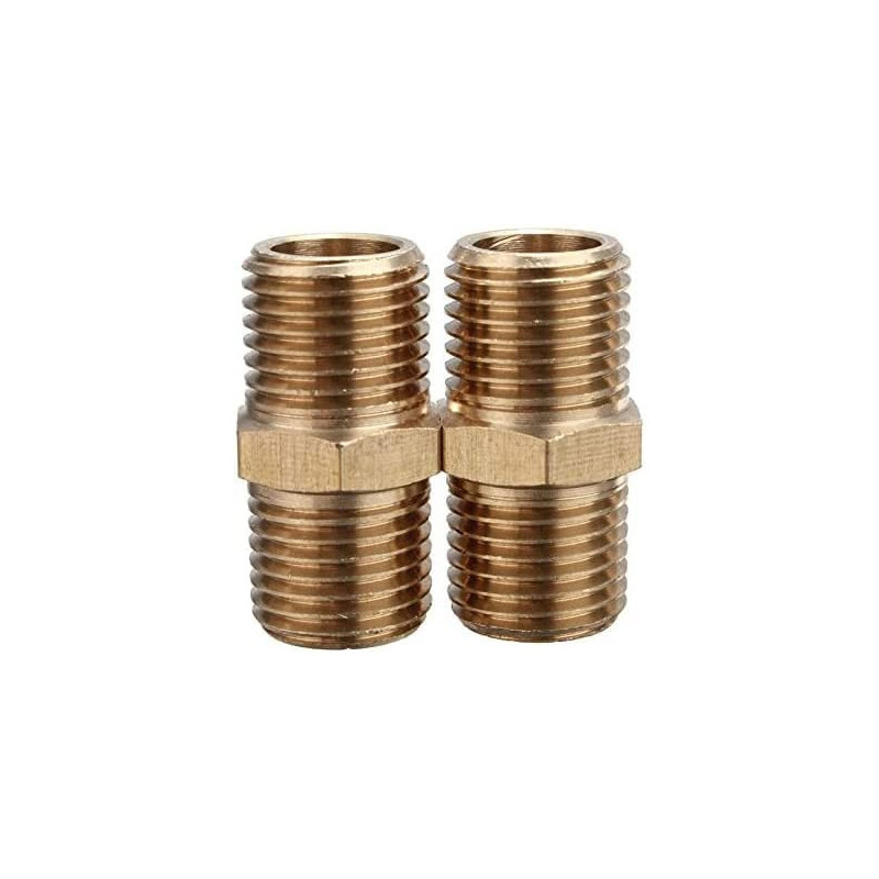 Abbasali 2Pcs Brass 1 4 Bsp Tapper Thread Male Air Line Hose Connector Airline Fitting Tools