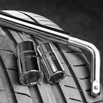 Abbasali Telescoping Wheel Lug Nut Wrench 11 16 3 4 13 16 7 8 With Double Sided Lug Nut Sockets