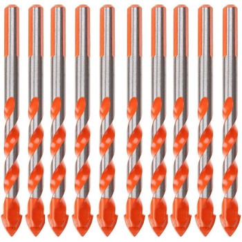 Abbasali 10Pcs Ceramic Tile Drill Bit Set For Tile Brick Glass Plastic And Wood Concrete Drill Bit6Mm