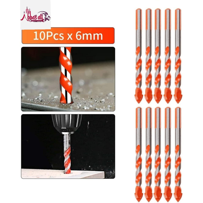 Abbasali 10Pcs Ceramic Tile Drill Bit Set For Tile Brick Glass Plastic And Wood Concrete Drill Bit6Mm