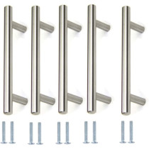 Abbasali Stainless Steel Kitchen Cabinet Drawer T Bar Cabinet 10 X Hole Size 6.3 Cm Pck Of 5