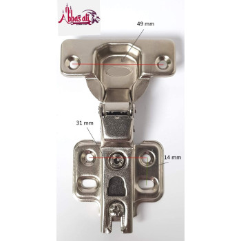 Abbasali 110 Degree Angle Adjustable Stainless Steel Cabinet Door Concealed Cabinet Hinge 2 Half Overlay
