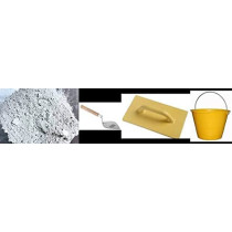 Abbasali Black Cement 5Kg With Pvc Trowelpvc Yellow Bucket & Karandi Pack Of 4 Item