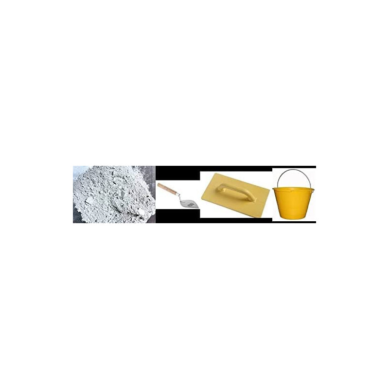 Abbasali Black Cement 5Kg With Pvc Trowelpvc Yellow Bucket & Karandi Pack Of 4 Item