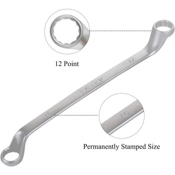 Abbasali 8 Piece Metric Offset Box End Wrench Set 6Mm 22Mm75 Degree Drop Forged Spanners With Tool Roll Pouch