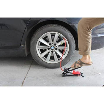 Abbasali Air Inflatable Pump Portable High Pressure Tire Foot Inflator With Gauge For Car Vehicle Motorcycle Bicycle Bike Ball