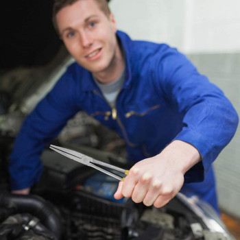 Abbasali 11 Inch Long Reach Bent Angled Long Nose Pliers 2Pcs