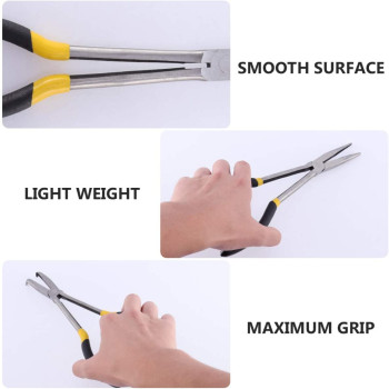 Abbasali 11 Inch Long Reach Bent Angled Long Nose Pliers 2Pcs
