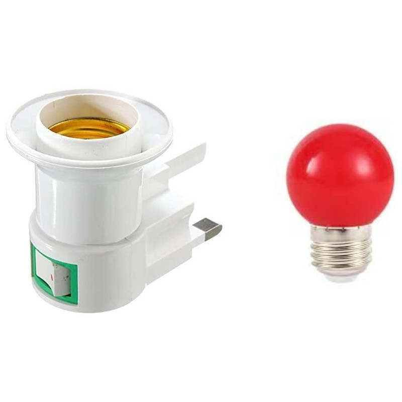 Abbasali Uk Plug Lamp Holder Converter Socket Control With Multi Colour Bulb For Night Use At Homeoffice Etc