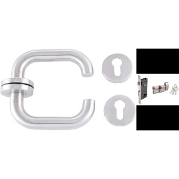Abbasali Rose Rosette Lever Mortise Door Handle U Type Lockset With One Side Knob One Side Key Cylinder And Lock Body Finish Ss
