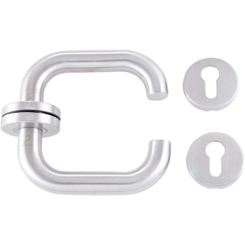 Abbasali Rose Rosette Lever Mortise Door Handle U Type Lockset With One Side Knob One Side Key Cylinder And Lock Body Finish Ss