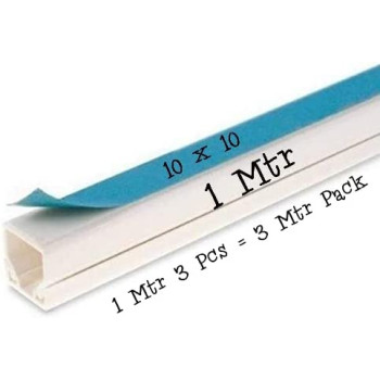 Abbasali Self Adhesive Pvc Trunking 10Mm X 10Mm 90Cm Long 3 Pcs