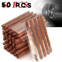 Abbasali 50Pcs 10 Cm Brown Tire Rubber Strip Tire Repair Plug Tubeless Seal Patch For Tyre Repairing