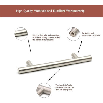 Abbasali Stainless Steel Kitchen Cabinet Drawer T Bar Cabinet15.5 X Hole Size 9.6 Cm Pack Of 5
