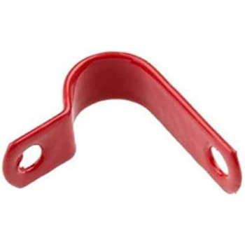 Abbasali Fire Cable Saddle Clips 8Mm Red Pack Of 25