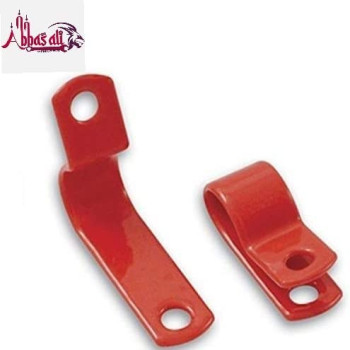 Abbasali Fire Cable Saddle Clips 8Mm Red Pack Of 25