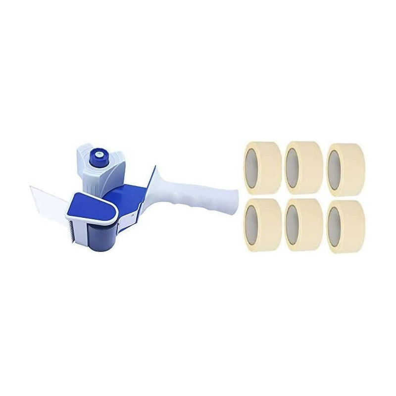 Abbasali Tape Dispenser With 6Pcs Masking Tape