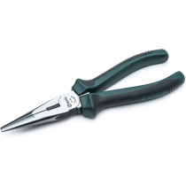 Sata 6 Long Needle Nose Side Cutting Pliers With Nickel Chrome Steel Body And Green Anti Slip Handles St70101Ast