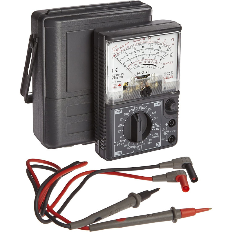 Hioki 3030 10 Hitester Manual Ranging Average Sensing Analog Multimeter 600V 3 Kilohms 300 Milliamp