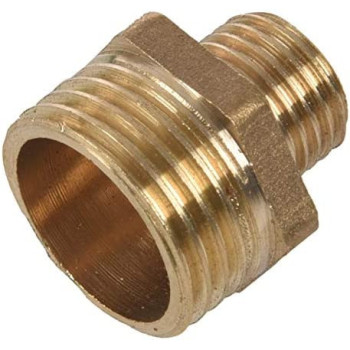 4Pcs 1 2 Inch Bsp To 1 4 Inch Bsp Male Thread Brass Pipe Hex Nipple Fitting Gold