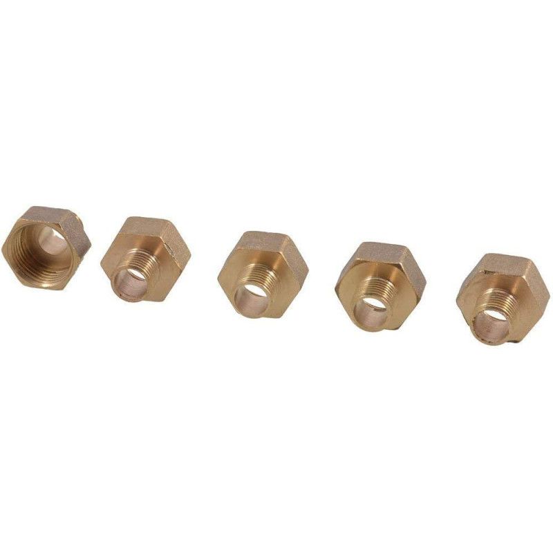 Dealmux 5 X 1 4 To 1 2 Thread Brass Straight Hex Nipples Pipe Reducer Adapters