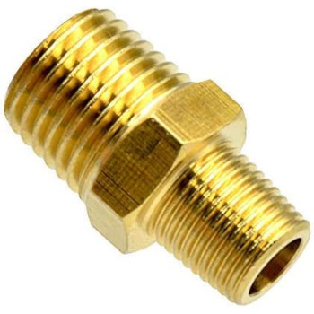 Dealmux Pipe Fitting And Air Hose Fitings Hex Nipple Coupling Set1 2 Inch Npt X 3 8 Inch Nptsolid Brass Male Pipe 5 Pcs
