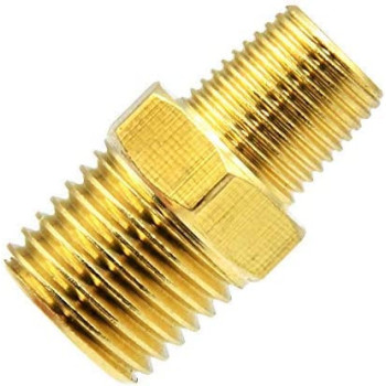 Dealmux Pipe Fitting And Air Hose Fitings Hex Nipple Coupling Set1 2 Inch Npt X 3 8 Inch Nptsolid Brass Male Pipe 5 Pcs