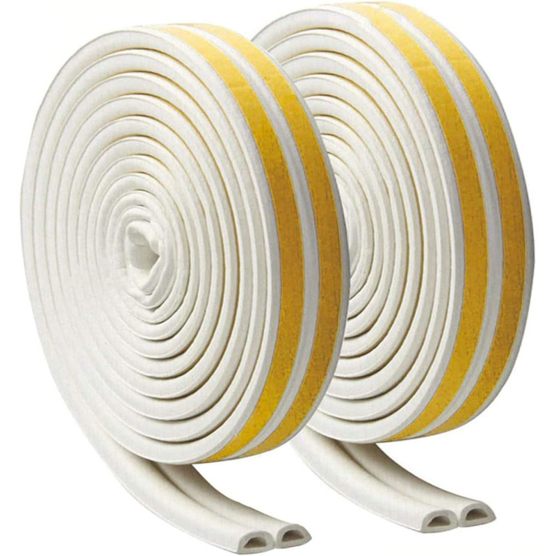 Sealing Tape Self Adhesive Window Seals Door Seal Self Adhesive D Profile Rubber Cold Draughts 2 Rolls Total 10 Metres