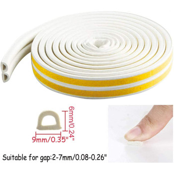 Sealing Tape Self Adhesive Window Seals Door Seal Self Adhesive D Profile Rubber Cold Draughts 2 Rolls Total 10 Metres