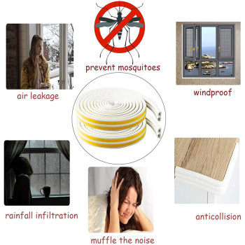 Sealing Tape Self Adhesive Window Seals Door Seal Self Adhesive D Profile Rubber Cold Draughts 2 Rolls Total 10 Metres