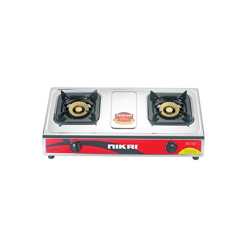 Nikai Double Burner Gas Stove Stainless Stell NG942T