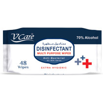 VCare 70Per Alcohol Disinfectant Multipurpose Wipes 48's
