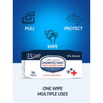 VCare 70Per Alcohol Disinfectant Multipurpose Wipes 48's