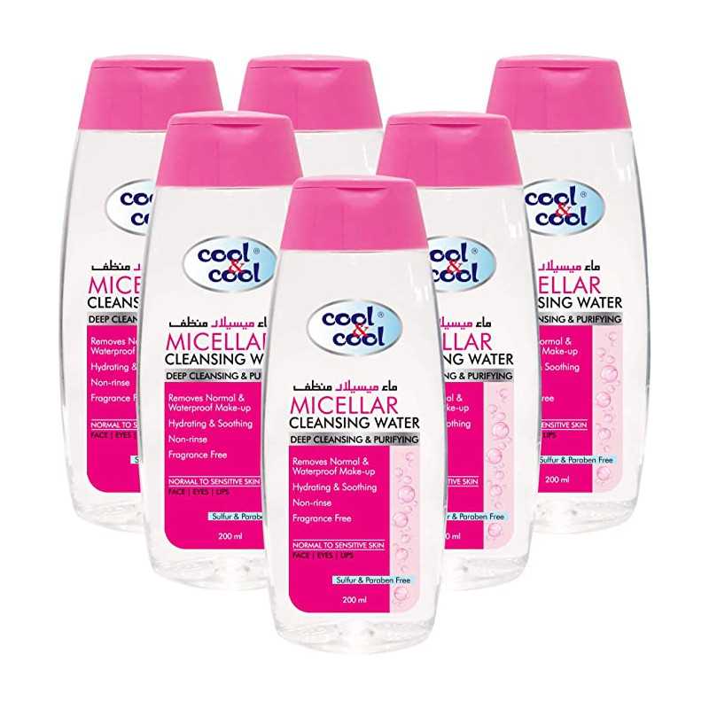 Cool & Cool Micellar Cleansing Water 200ml Pack of 6