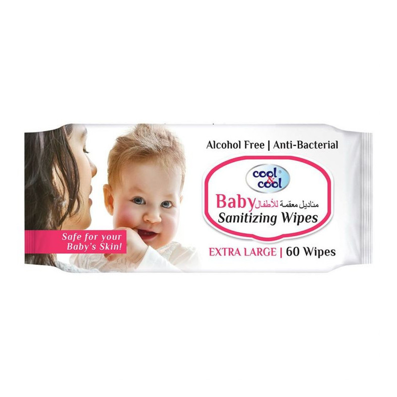 Cool & Cool Baby Sanitizing Wipes 60's Pack of 6