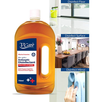 VCare Antiseptic Disinfectant Liquid 750ml Pack of 6