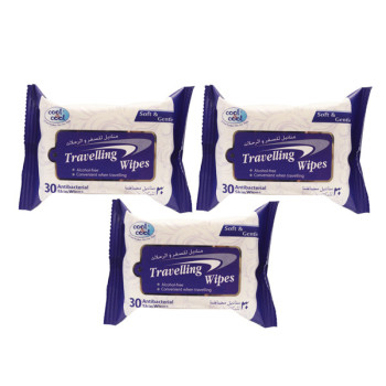 Cool & Cool Travelling Wipes 30's 21 Free
